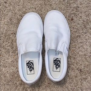 White Slip On Vans